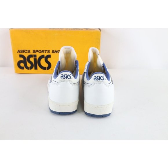 NOS Vintage 90s Asics Mens Size 9 Spell Out Outrage Lo Sneakers Shoes White Blue main image 10